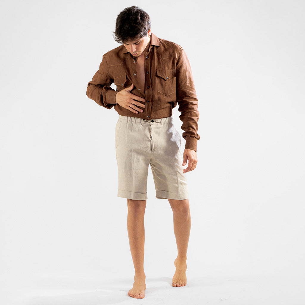 Jogging short senza pinces Lino Irlandese