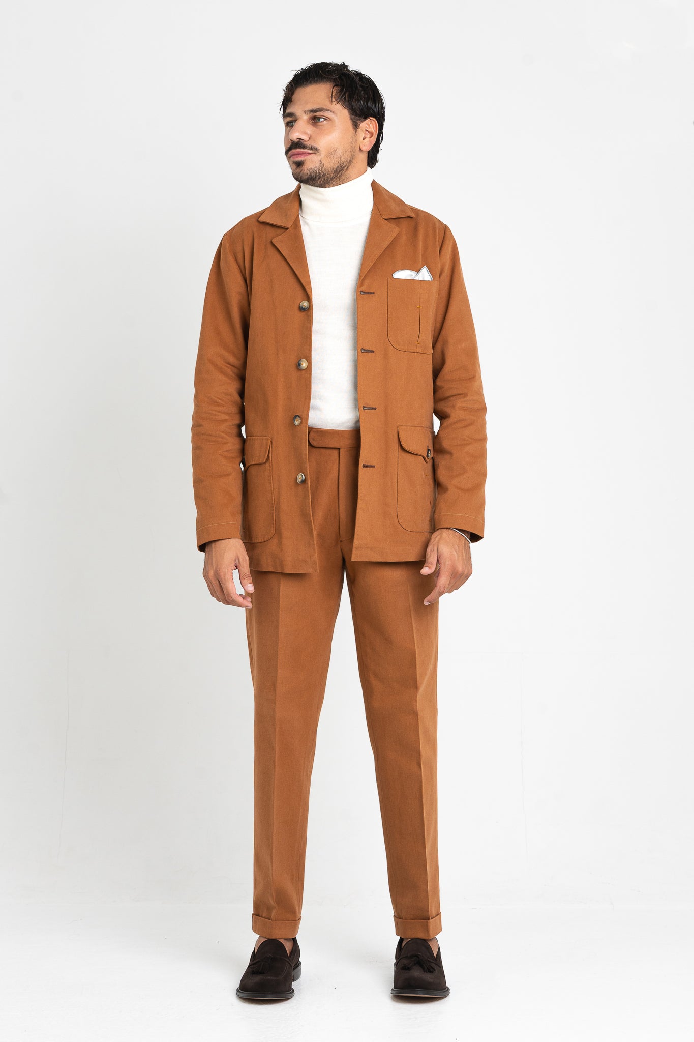 Giacca Safari con martingala in caldo cotone