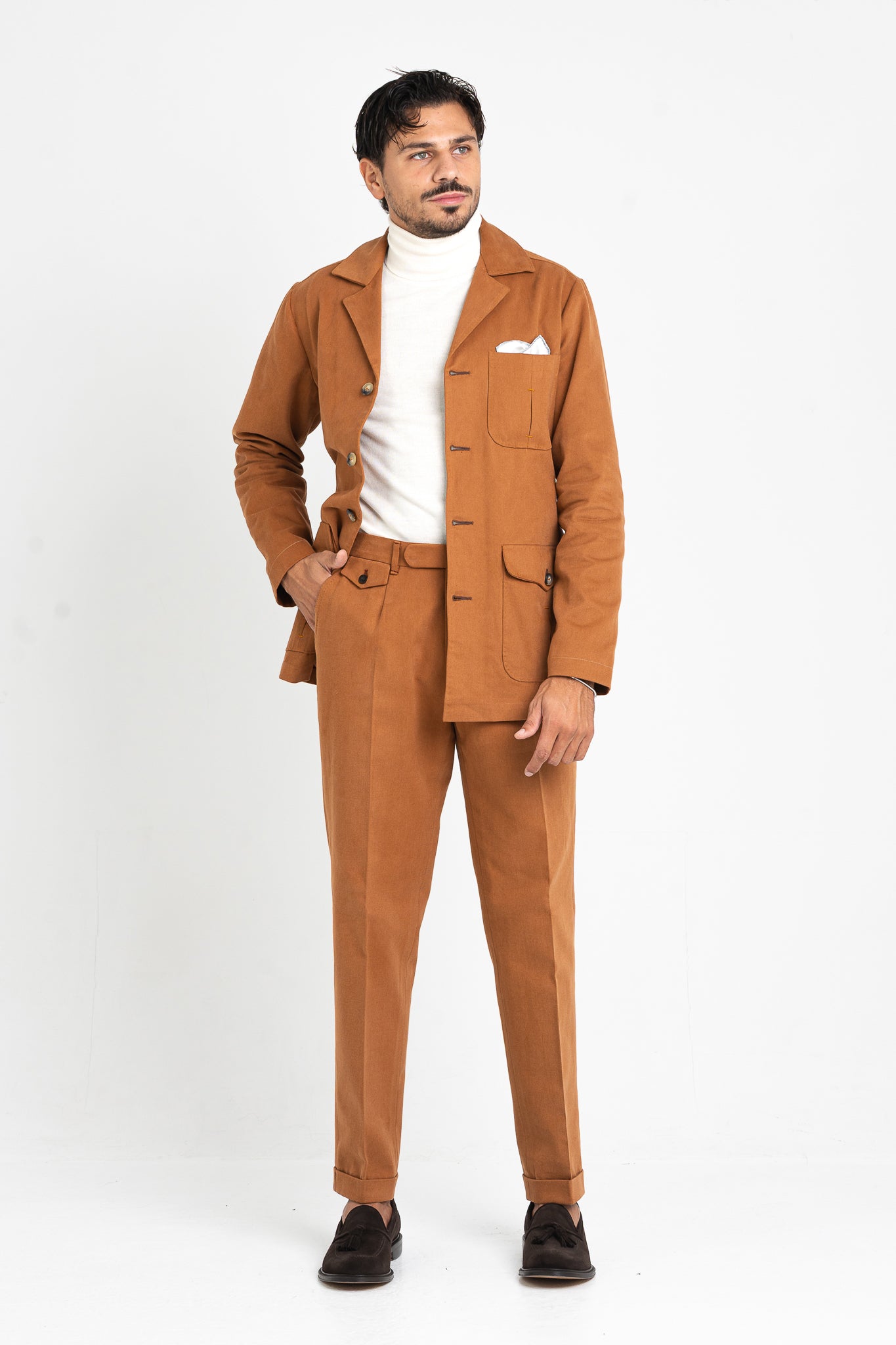 Giacca Safari con martingala in caldo cotone