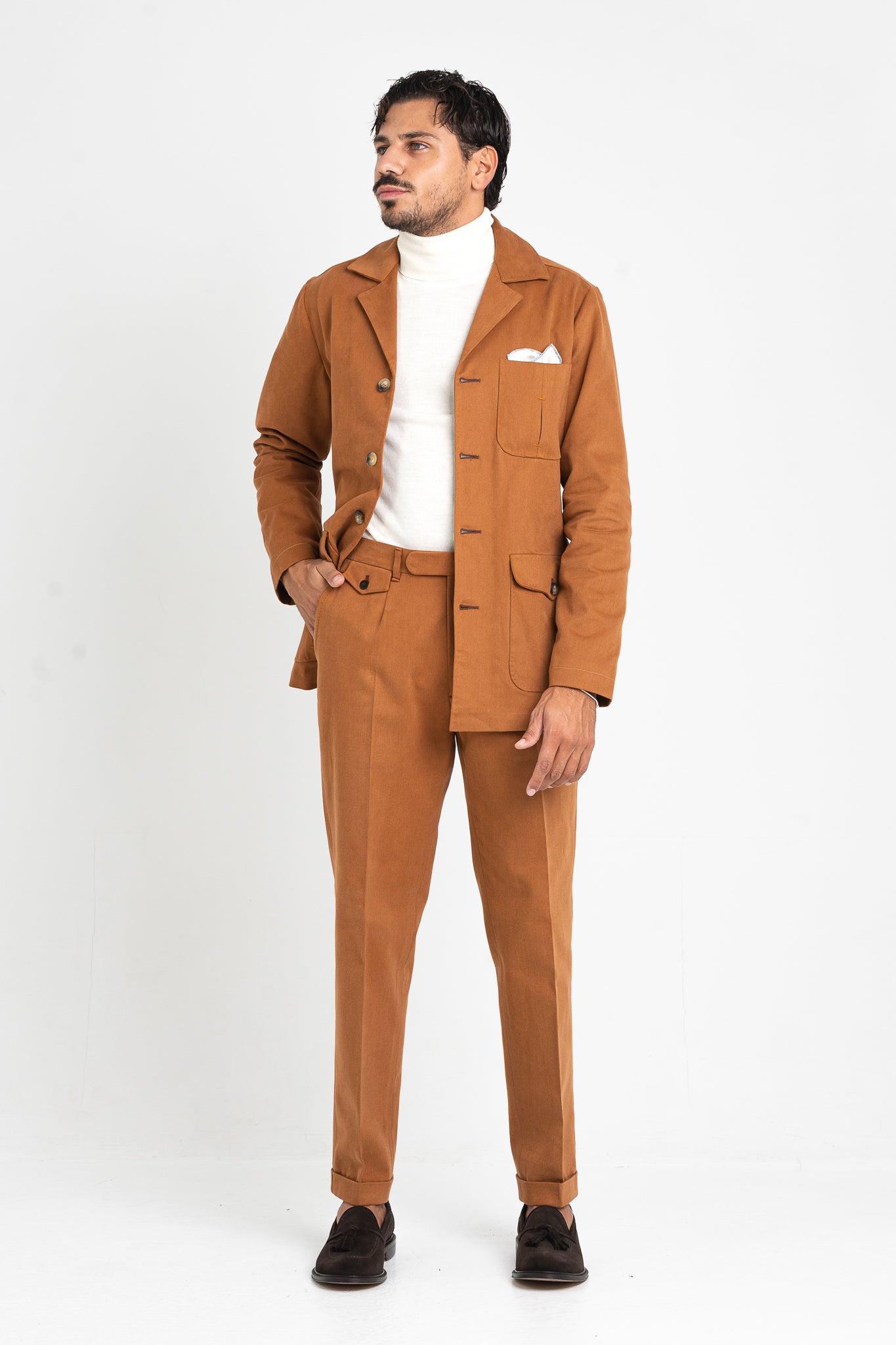 Giacca Safari con martingala in caldo cotone