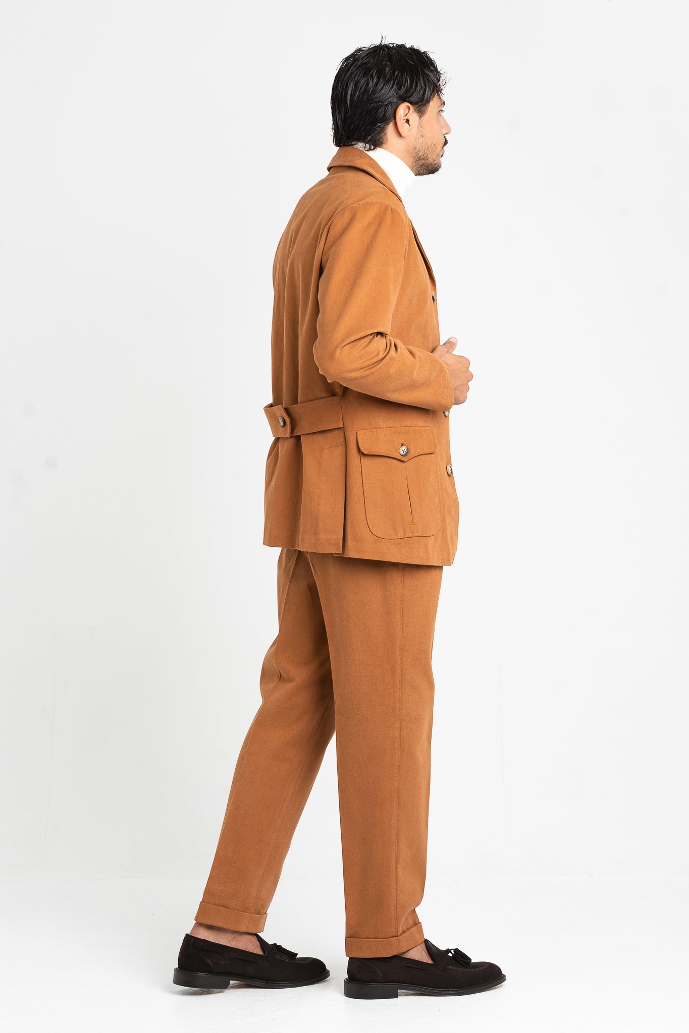 Giacca Safari con martingala in caldo cotone