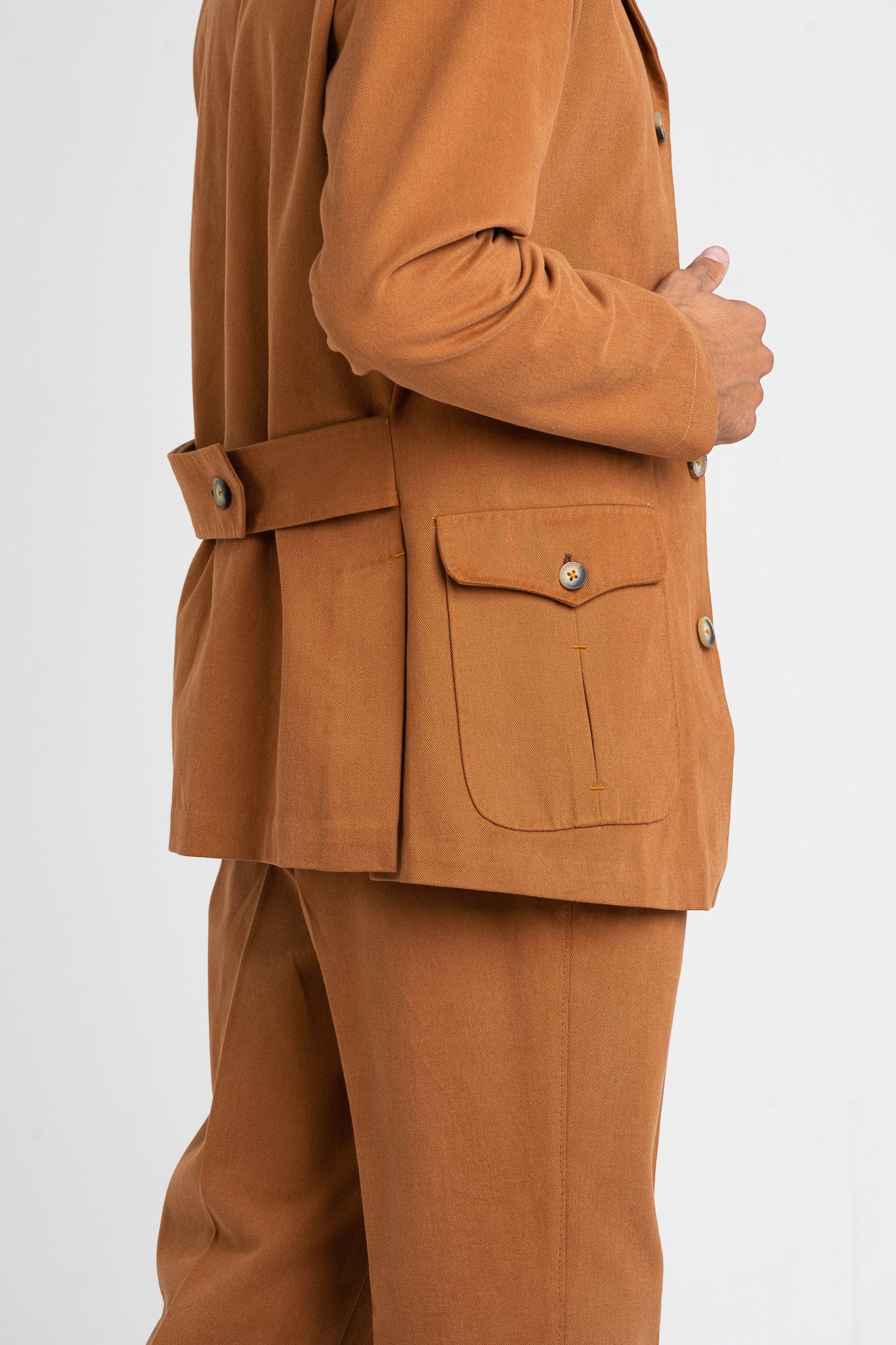 Giacca Safari con martingala in caldo cotone