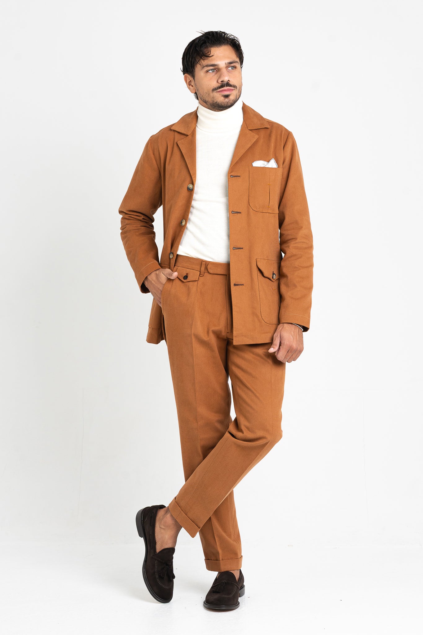 Giacca Safari con martingala in caldo cotone