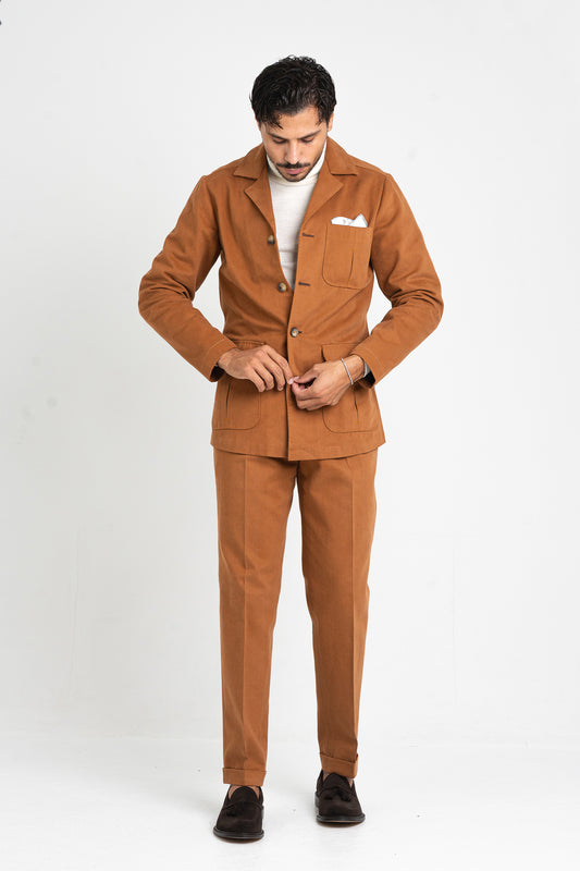 Giacca Safari con martingala in caldo cotone