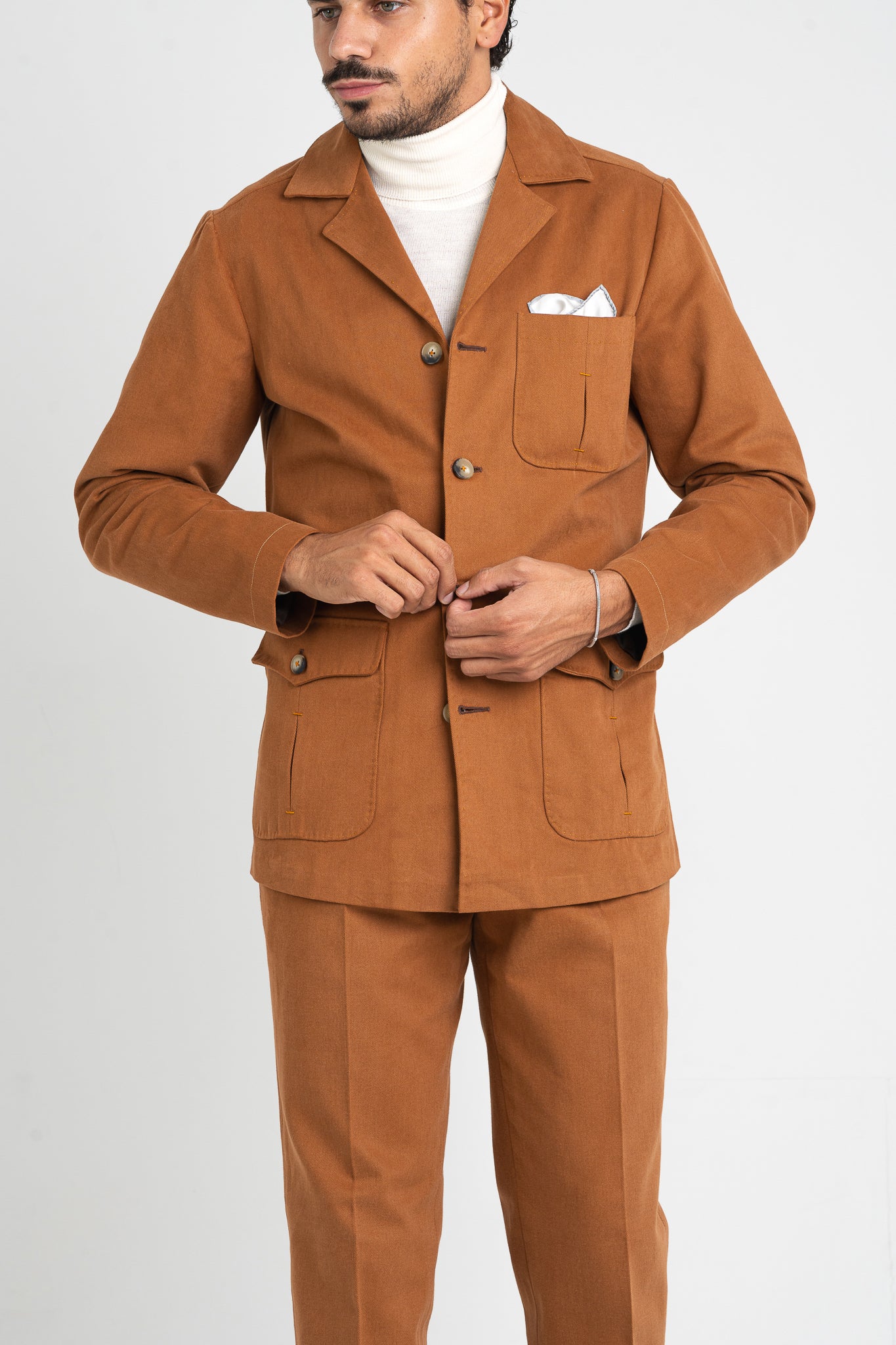 Giacca Safari con martingala in caldo cotone