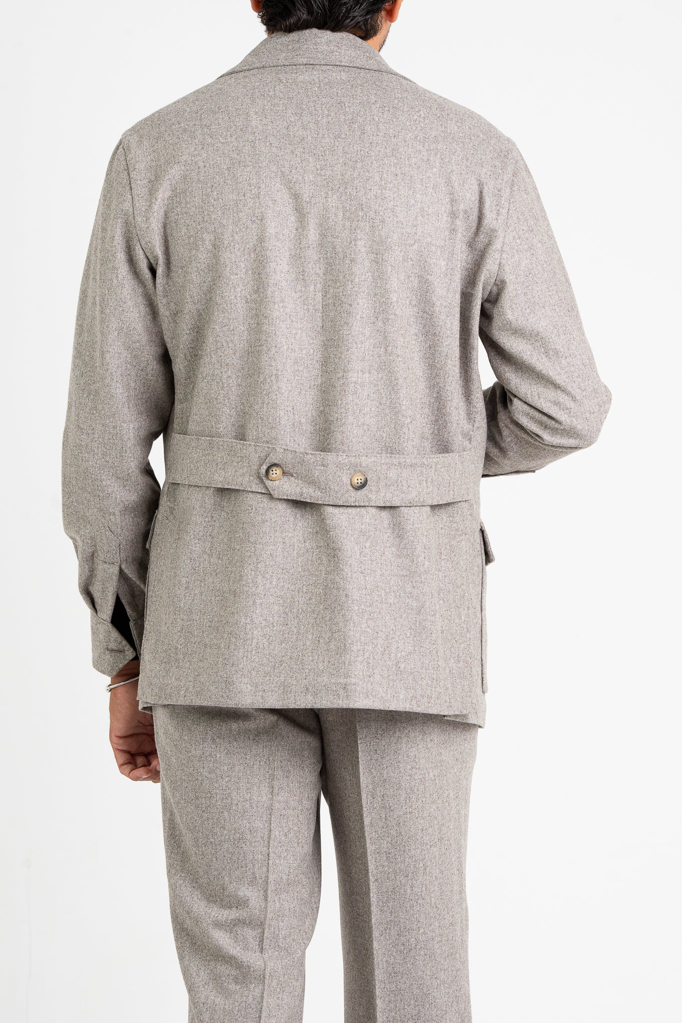 Giacca Safari con martingala in flanellina